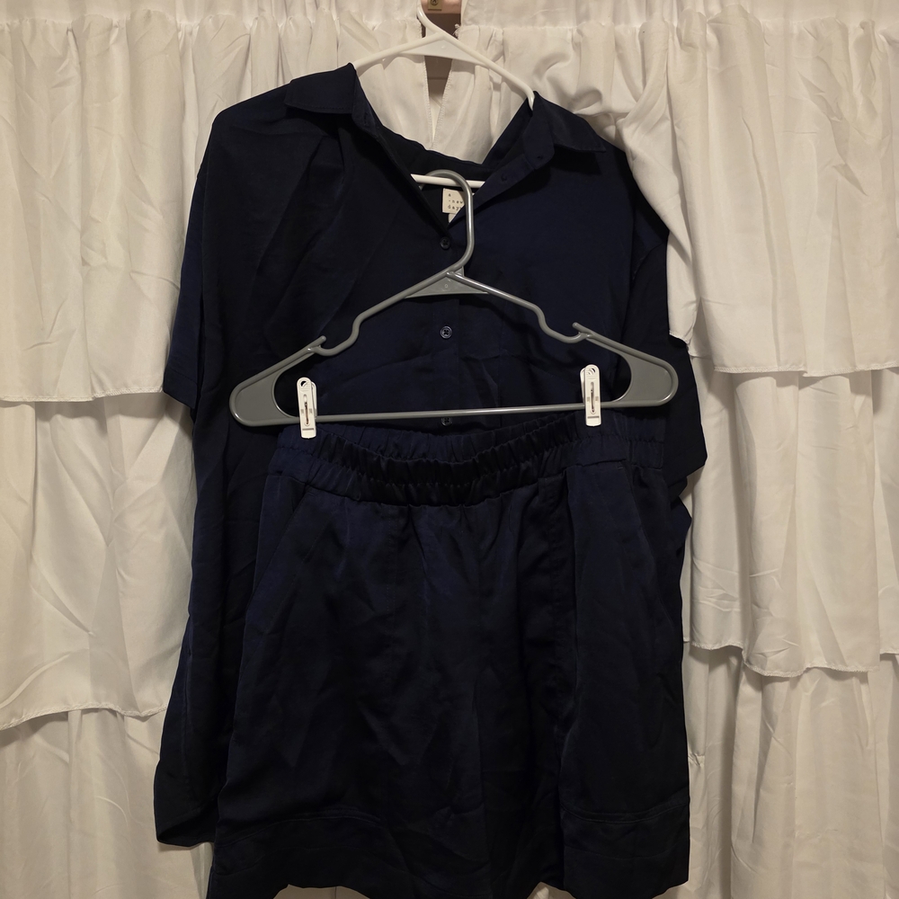 a new day Navy Blue Blouse and Shorts Set